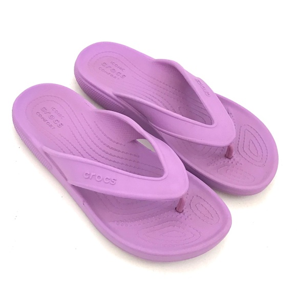 CROCS Flip Flop Sandals Classic ll Lilac Purple Thing Sandals Women’s Size 7 - Picture 1 of 14